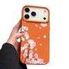 Pink Peach Blossoms Floral Pattern Case For iPhone 17 Pro Max Funda iPhone 16 Pro Max 15 14 13 12 11 Air 16E Leather Texture Silicone Cover