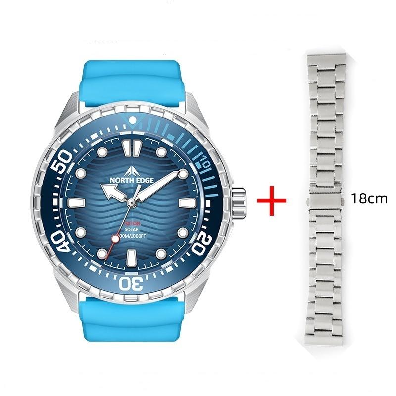 NORTH EDGE TRITON Solar Powered Dive Watch Japan MIYOTA Movt Quartz Watches For Men 316L Stainless Steel Case Waterproof 300M