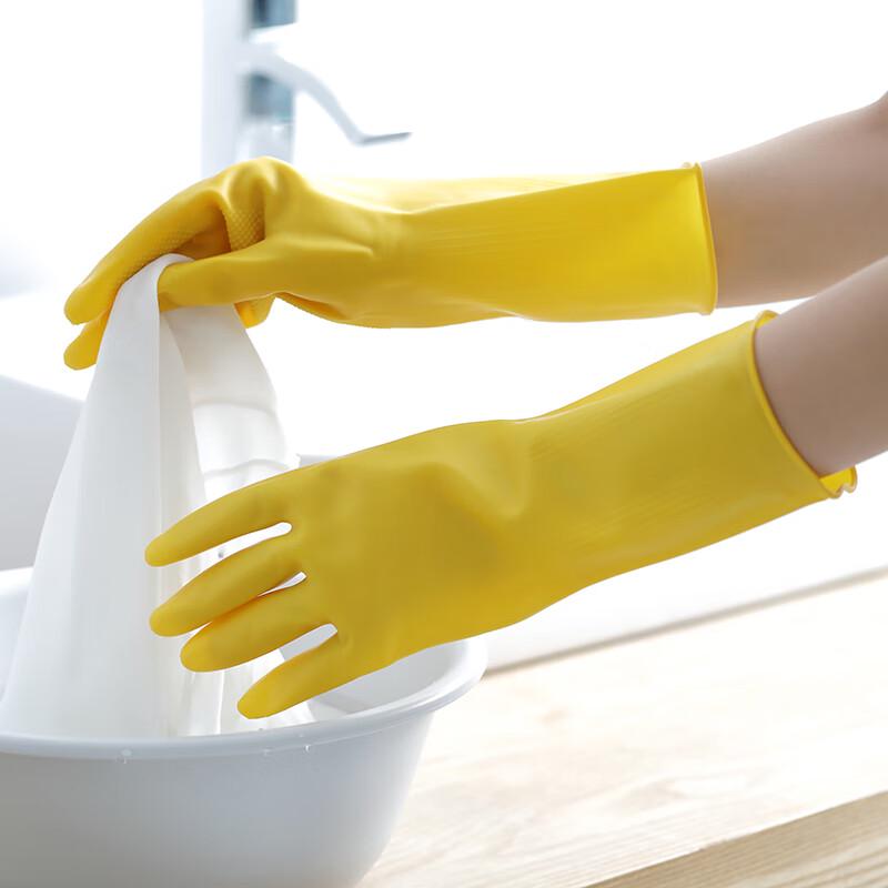 JNL Waterproof Rubber Gloves for Kitchen & Work M