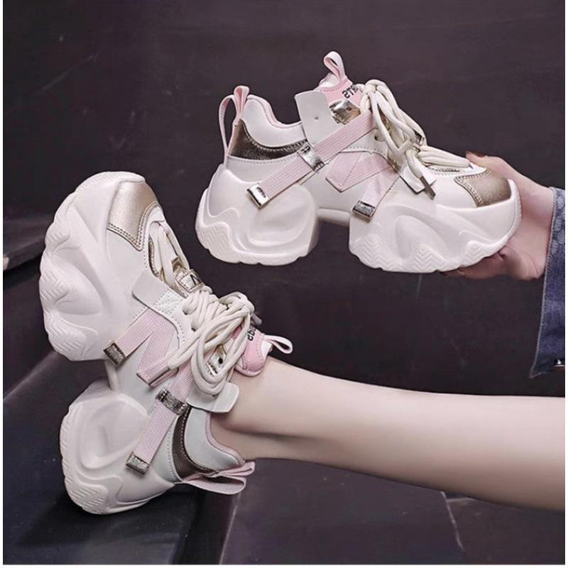 

986 Internet celebrity popular sports and leisure dad shoes spring and summer 2025 new muffin thick sole small man 35 розовый