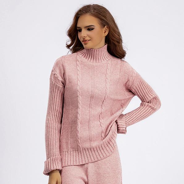 DIMANAF Autumn Women 2024 Sweaters Winter Pullover Tops Female Clothes Turtleneck Knitted Basic Solid Tees Shirt