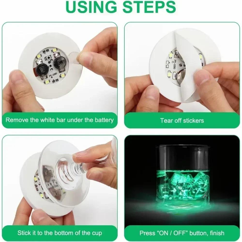 Suporturi Luminoase LED Alimentate cu Baterii Suporturi Luminoase Autocolante Suport pentru Pahar Sticlă de Lichior Pentru Decorațiuni Nuntă Petrecere