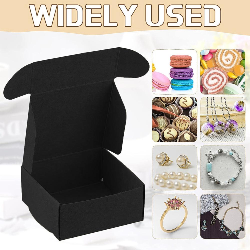 10Pcs Small Kraft Paper Gift Boxes 2.16'' X 2.16'' X 0.98'' for Ornaments Earring Jewelry Wrapping Packaging Cardboard Boxes