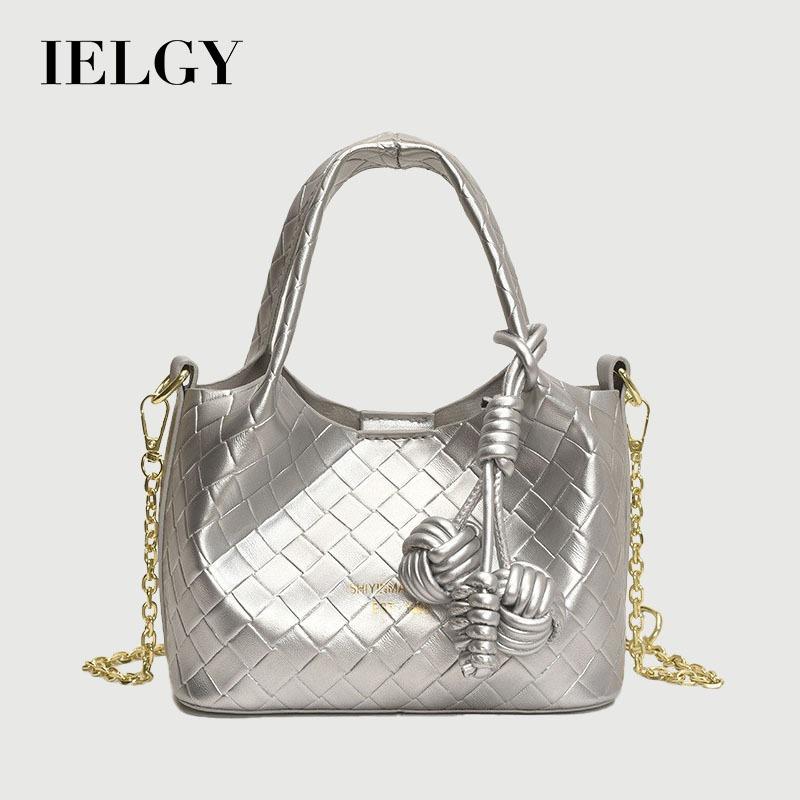 IELGY Woven Pattern Commuter Casual Large Capacity Simple Portable Shoulder Messenger Bag