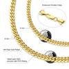 USA Free Shipping Real 8mm 14k Gold Plated Miami Cuban Link Chain Women Gifts Jewelry Stainless Steel Waterproof Mens Necklace