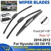 3PCS For Hyundai I30 I30 FD 2010-2012 24" + 18"+ 12" Front Rear Wiper Blades Windshield Windscreen Window Cutter Accessories