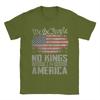 Unisex No Kings In America Us Flag T Shirts Cotton Clothing Short Sleeve Round Neck Tee Shirt Plus Size Tshirts