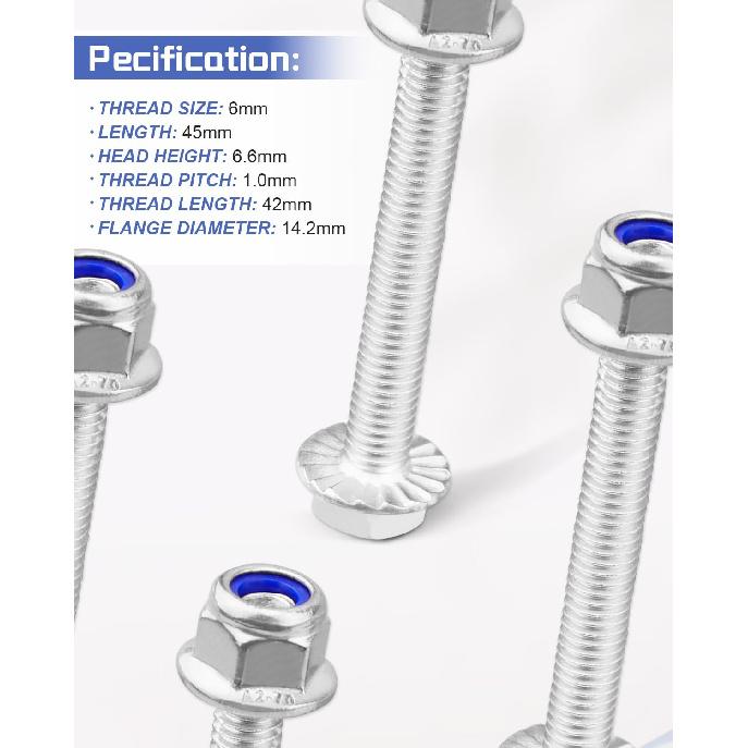 10PCS Compatible with John Deere Auger Shear Bolt and Lock Nut Kit Replaces #19M7834 4M7397 Screw and Lock Nut Stainless Steel Material