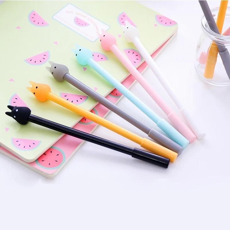 4Pcs/Set 0.38mm Cartoon Kawaii Chinchilla Plastic Gel Pen Cute Candy Color Pens for Kids Gift School Supplies