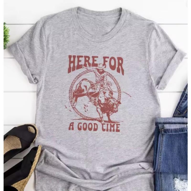 

Cowboy Rodeo Retro Western Graphic TShirts for Women Cute Country Music T Shirt Hippie Funny Tshirt Cowgirl Vintage Boho Tops 4XL