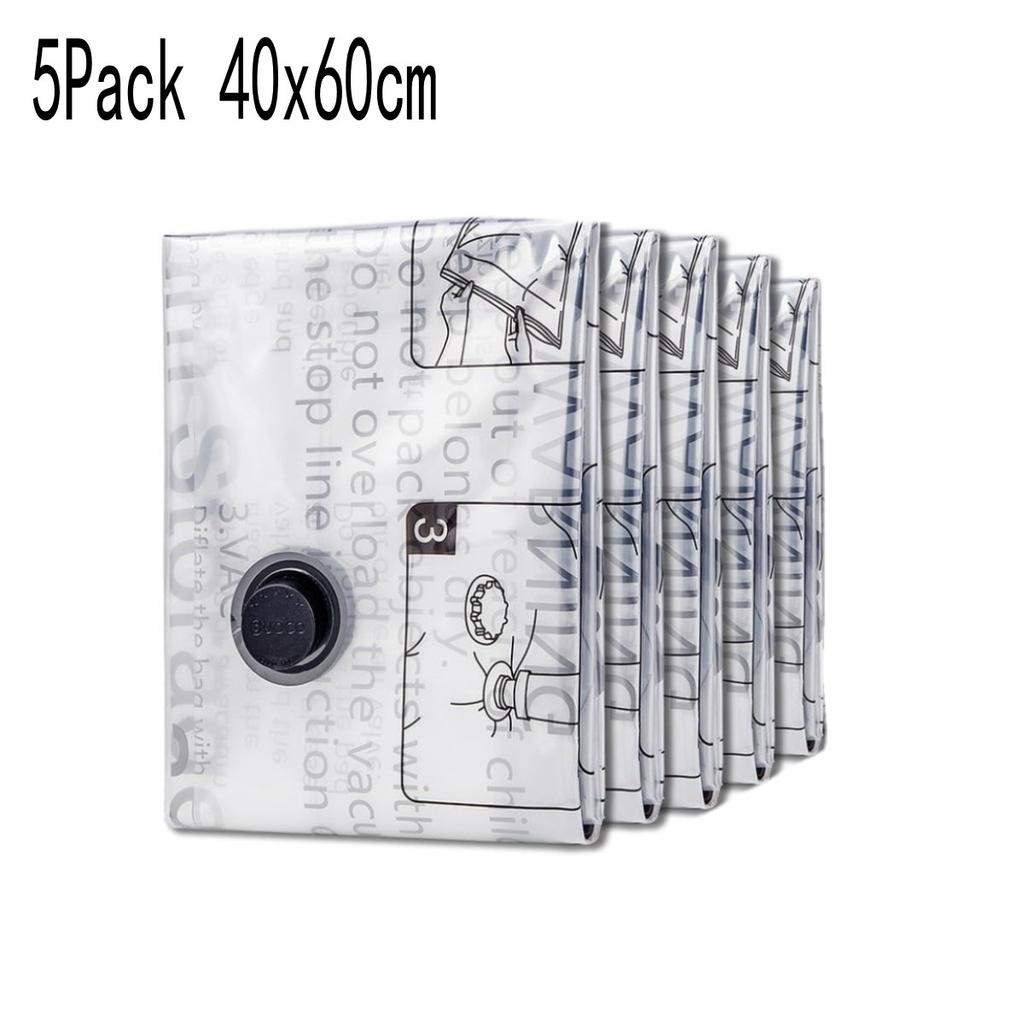 5 Pack Vacuum Storage Bags Space Saver Bags Compression for Comforters Blankets Bedding Organizer Clothes Travel Storage