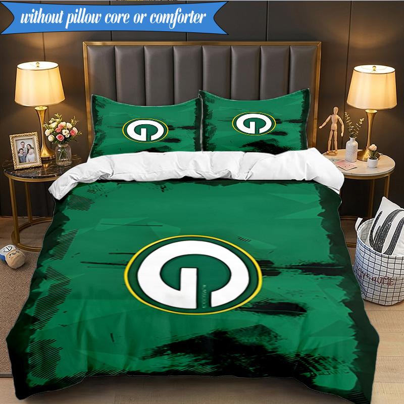 Green Bay Packers Bettwäsche-Set 3-teilig, inklusive 1 Bettbezug und 2 Kissenbezügen. Perfekt für Weihnachten, ideal für Schlafzimmer, Studentenwohnheim