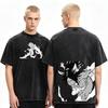 2026 Anime Shihouin Yoruichi BLEACH Washed Printed T Shirts Unisex Hip Hop Streetwear Top Y2K Gothic Cotton Oversized T-shirts