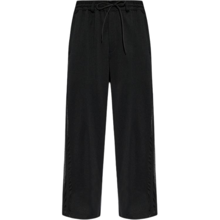 

Y-3 Solid Logo Mid-Rise Drawstring Loose Casual Pants Men bottoms Black JL8311 M