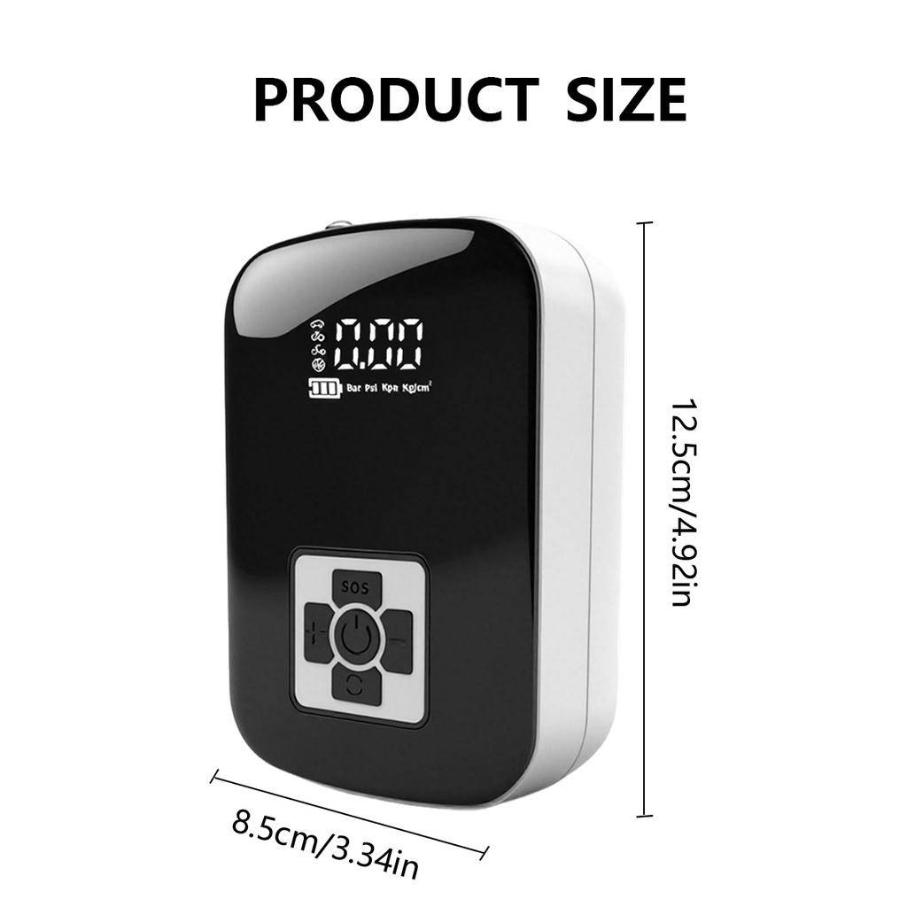 Portable Wireless Digital Air Pump for Car Motorcycle Bike Tire Inflator with Auto Stop Charging Smart Electric Pump White