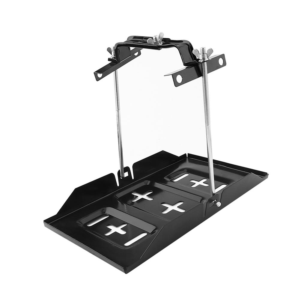 Universal Iron Car Battery Tray Adjustable Hold Down Clamp Kit