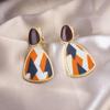 Elegant Clip-On Triangle Earrings for Non-Pierced Ears - Versatile, Light Luxury for Everyday Wear.