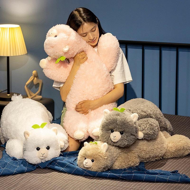 Sleeping Alpaca Doll Sleeping Plush Toy Alpaca Cute Lamb Children's Doll Doll Bed Ornament Gift