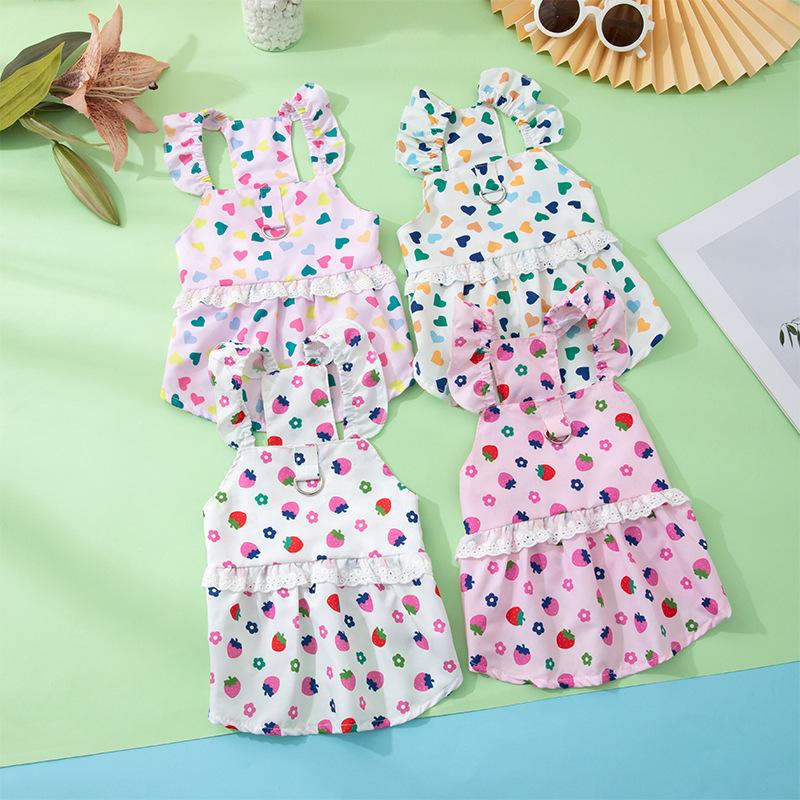 Pet Summer Puppy Dog Cat Cute Fresh Floral Dress Comfortable Pet Skirt