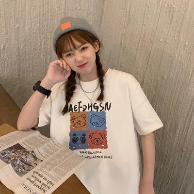 Short-sleeved T-shirt women's ins loose early spring new foreign style top student fashion age-reducing bottoming shirt tide