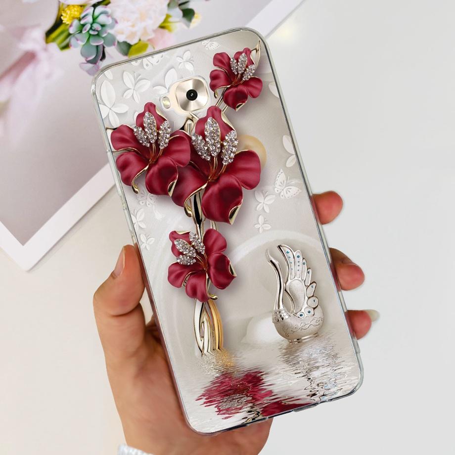 Soft TPU Slim Capa For ASUS ZENFONE ZOOM S ZE553KL Case ASUS ZENFONE 4 SELFIE ZD553KL Back Cover Transparent Cow Print Lion Etui