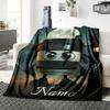Custom Name Ninja Coffee Moon Night Blanket for Couch & Bed, Plush Cozy Fuzzy Blanket Super Soft & Warm Blankets for Fall and Winter. 0908436