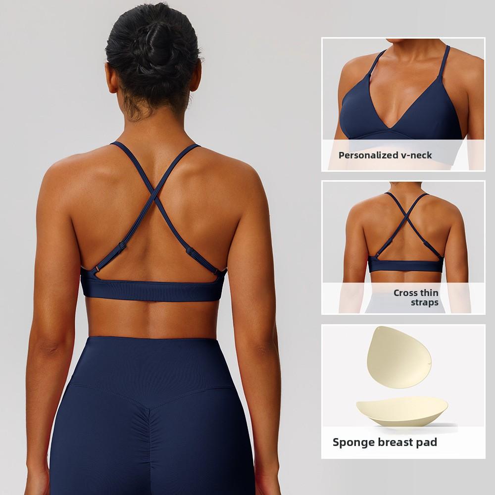 Sports Underwear Shockproof Yoga Bra Quick Drying Naked Fitness Top Sexy Cross Bra
