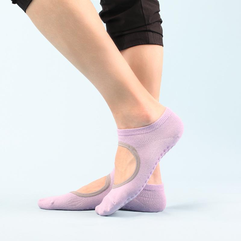 Men'S And Women'S Non-Slip Yoga Socks, Indoor Pilates Dance Fitness Backless Socks, One Piece Of Socks