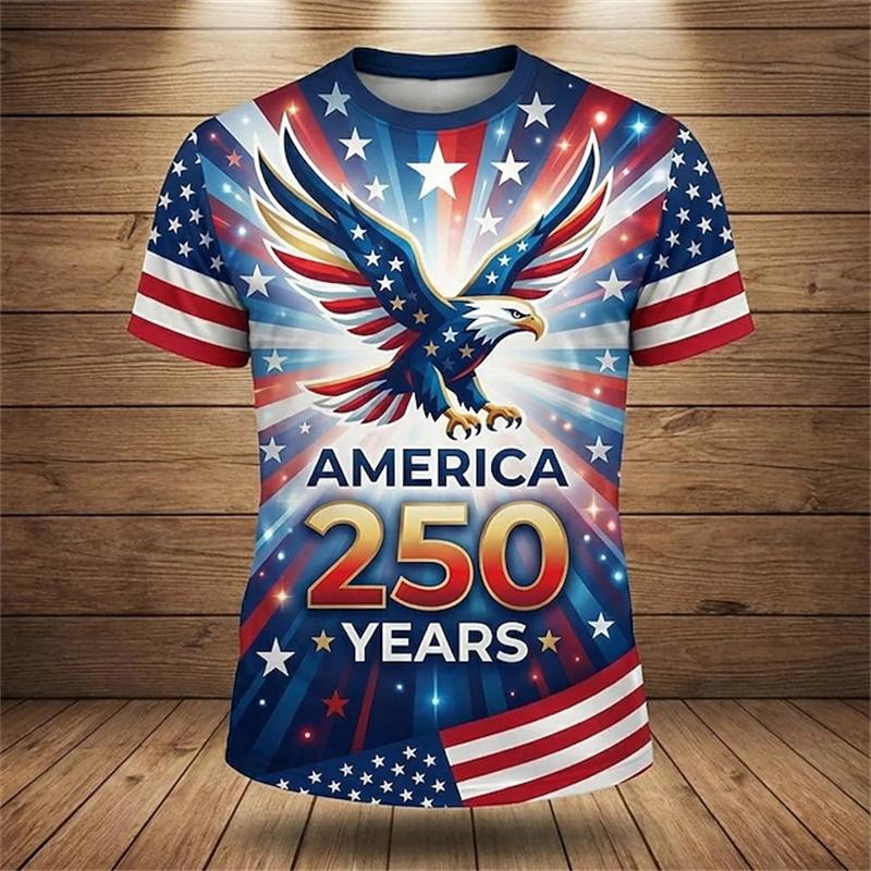 Sommer Herren 3D-Druck Rundhals-T-Shirt