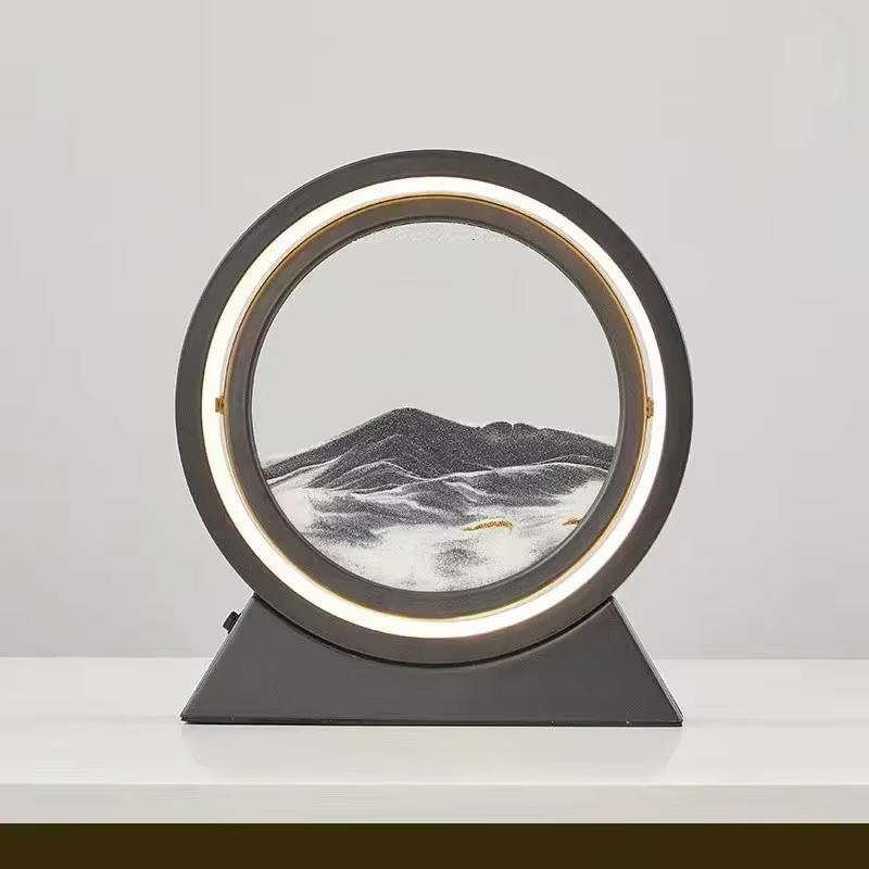 Sandscape Kinetic Sand Art Picture Quicksand Table Lamp Dynamic Liquid Hourglass Moving Sand Painting Flowing Sand Home Decor