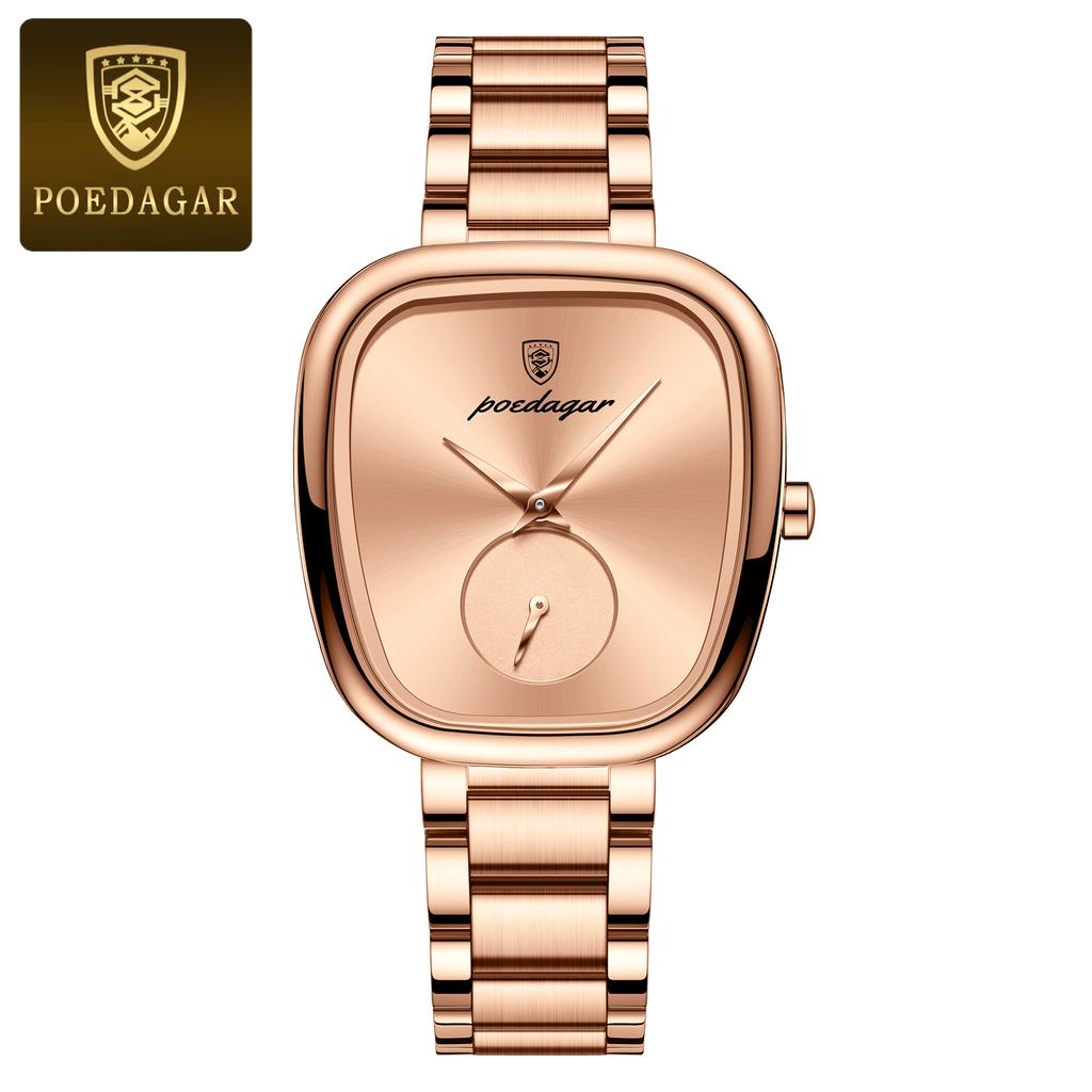 POEDAGAR Top Fashion Woman Wristwatch Waterproof Stainless Steel Quartz Ladies Watch Luxury Elegant Watches Female