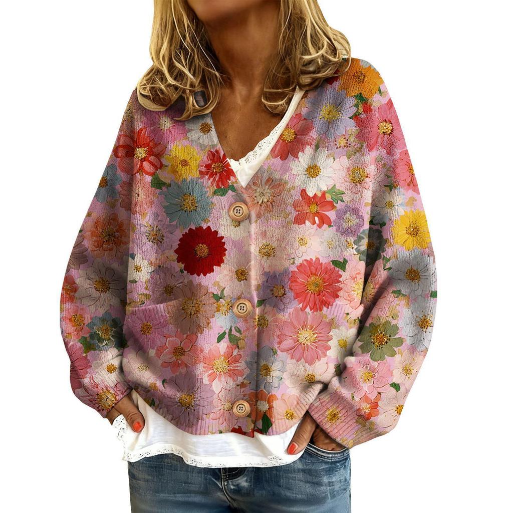 Shengmiao Women's 3D Print Cardigan: 2026 Early Spring/Autumn Knitwear