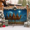 Three Kings Banner 71x43 Inch Three Wise Men Nativity Scene Holiday Backdrop Star of Bethlehem Religious Background for Indoor Outdoor Xmas Party