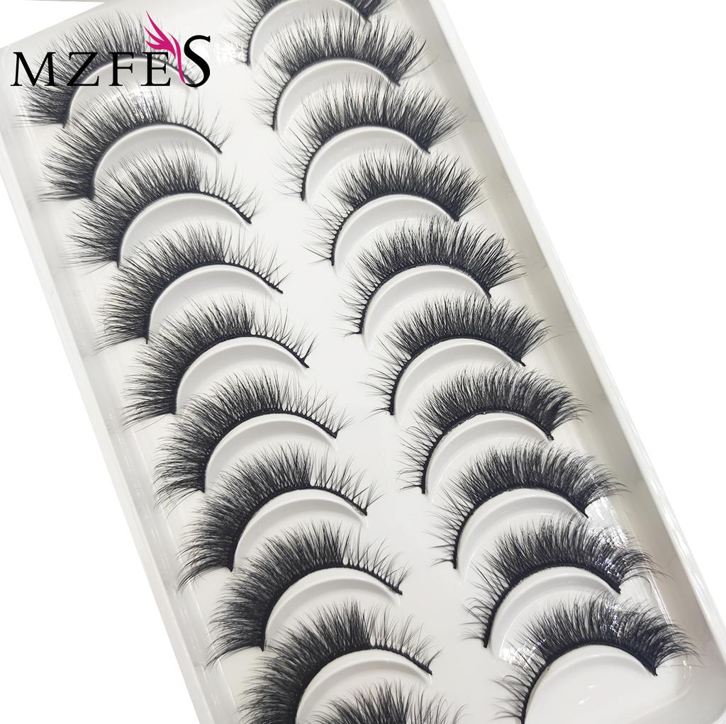 20 Style 10 Pairs Natural 3d Mink Lashes Soft False Eyelashes Cross Messy Dense Eye Lashes Extension Makeup Faux Cils Maquillaje