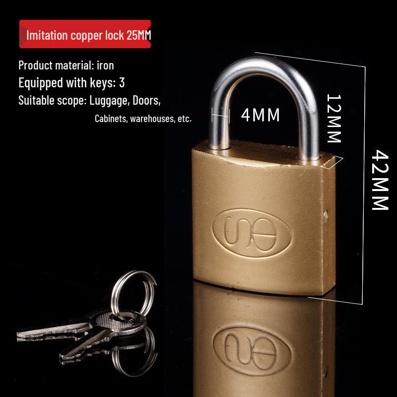

Thick Shackle Drawer Door Padlock - Single Open, Multiple Sizes, Small Iron Head for Household Electric Meter Box