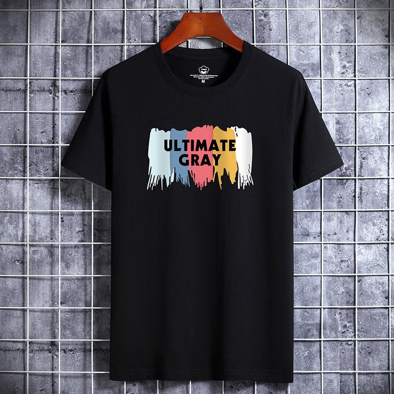 QICED Summer Short-sleeved T-shirt Men's O-neck Trend Bottom Shirt
