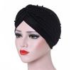 Cotton Solid Folds Pearl Muslim Turban Scarf  Women Islamic Inner Hijab Caps Arab Wrap Head  Femme Musulman Turbante Mujer