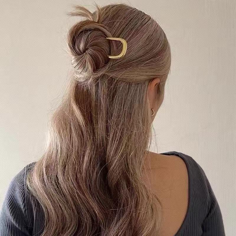 Einfacher Metall U-Form Haarnadel Ponytail Halter Silber Gold Farbe Haarspangen Französische Haarnadel Für Frauen Frisur Haaraccessoires