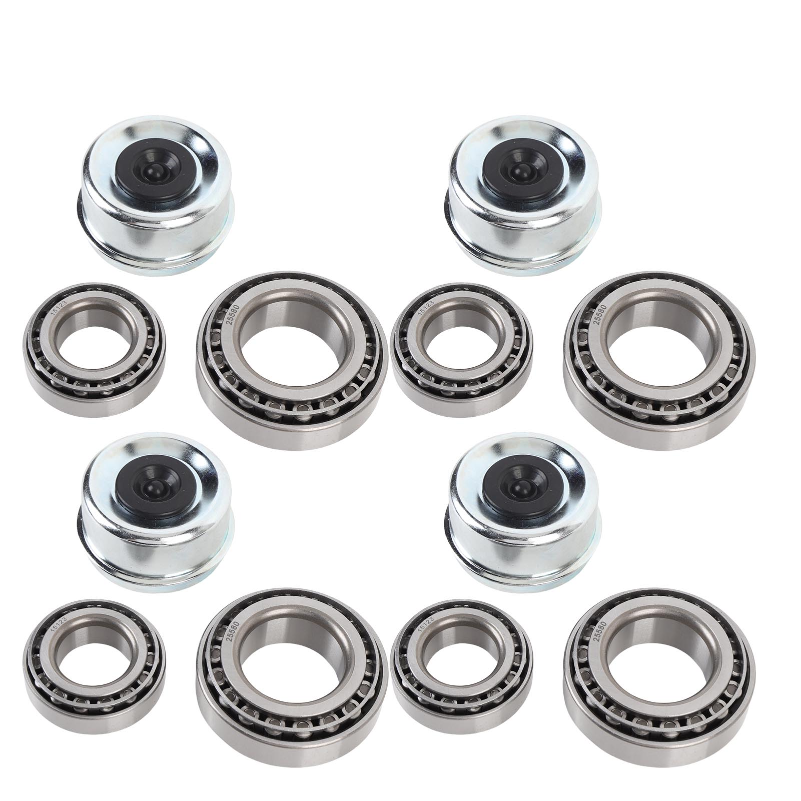 

4 Set Trailer Wheel Hub Kit 25520 15123 245 Bearings 21333TB 10 10 22333TB 10 36 Seal Cotter Pin Fit 5200 6000lb Axles