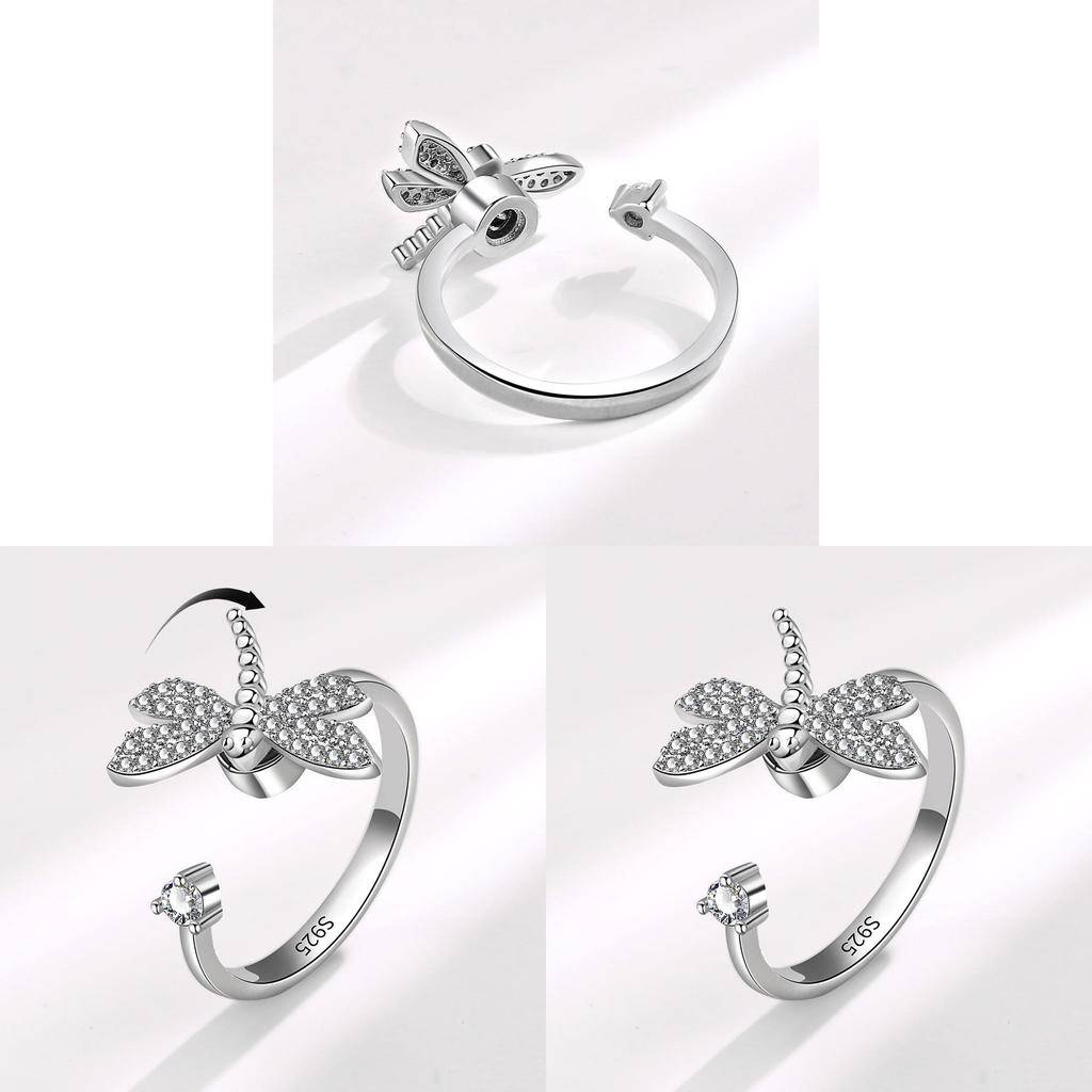 Fashionable Swirling Zirconia Ring With Dragonfly Design For Womens Stylish Jewelry