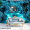 1pc Large Blue Cave Underwater World Tapestry - HD Printed Sateen Weave Fabric Wall Hanging, Horizontal Oceanic Theme Decor for
