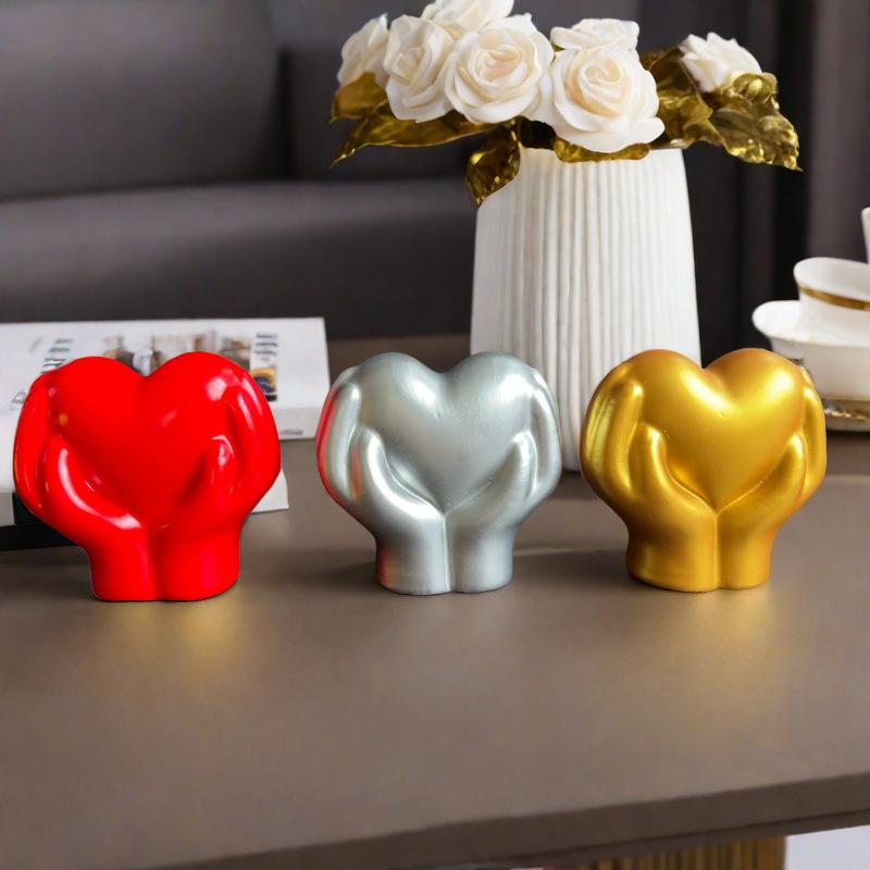 Heart Hand Gesture Statues Sculptures Luxury Resin Desktop Ornament Love Finger Modern Hand Gesture Sculpture Home Shelf Desktop
