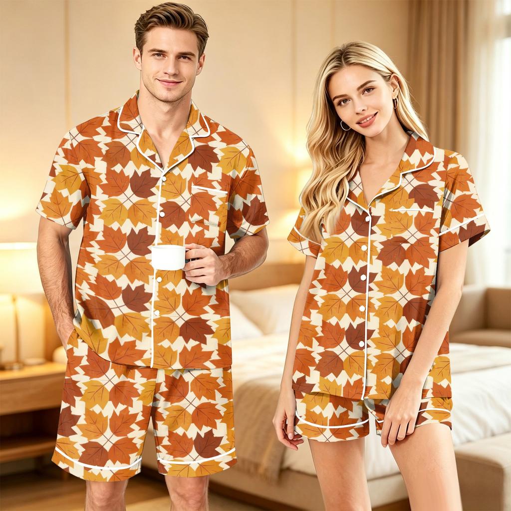 Halloween-Schlafanzug-Set für Paare, Bequeme bedruckte Nachtwäsche für Feiertags-Loungewear