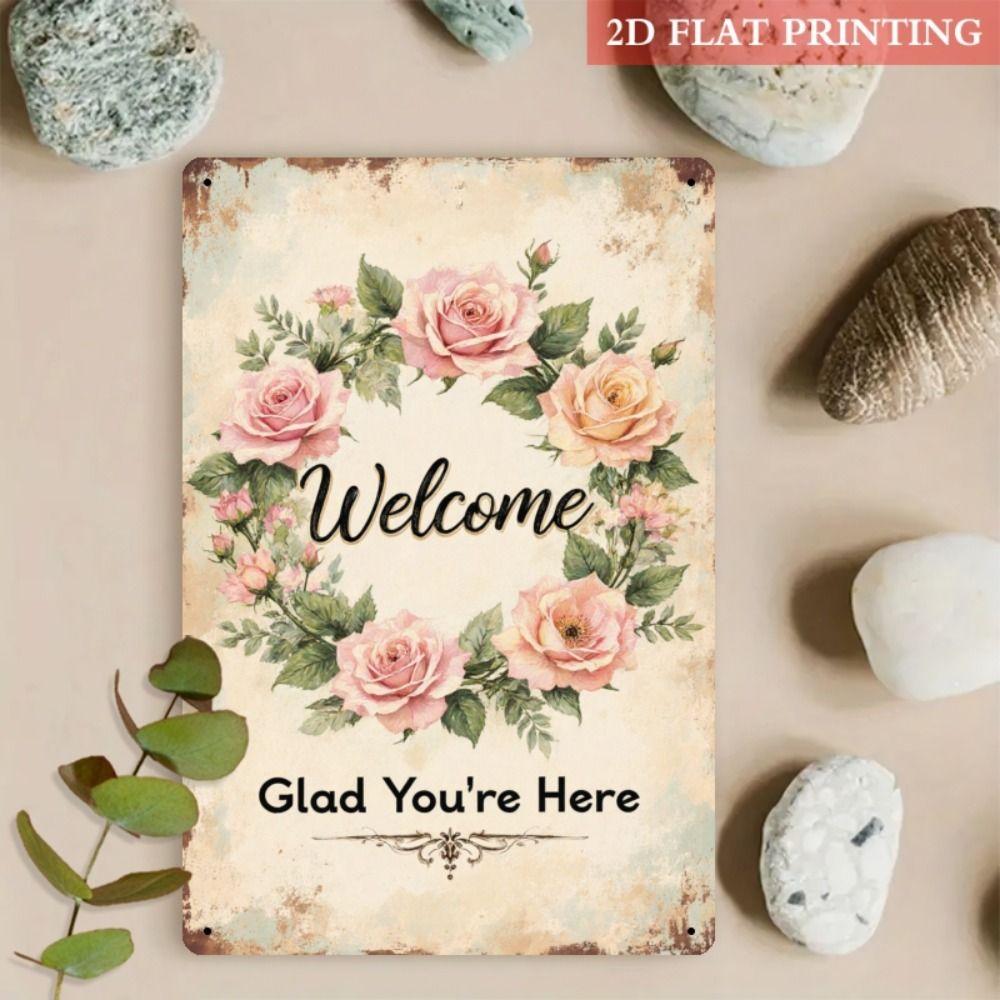 Vintage Metal Tin Sign Easter Bunny with Eggs Wall Decor Home Kitchen 20x30cm