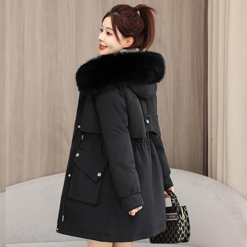 Autumn Winter Thicken Warm Parka Women Casual Sweety Solid Color Big Pocket Loose Hooded Coat Jackets Outwear