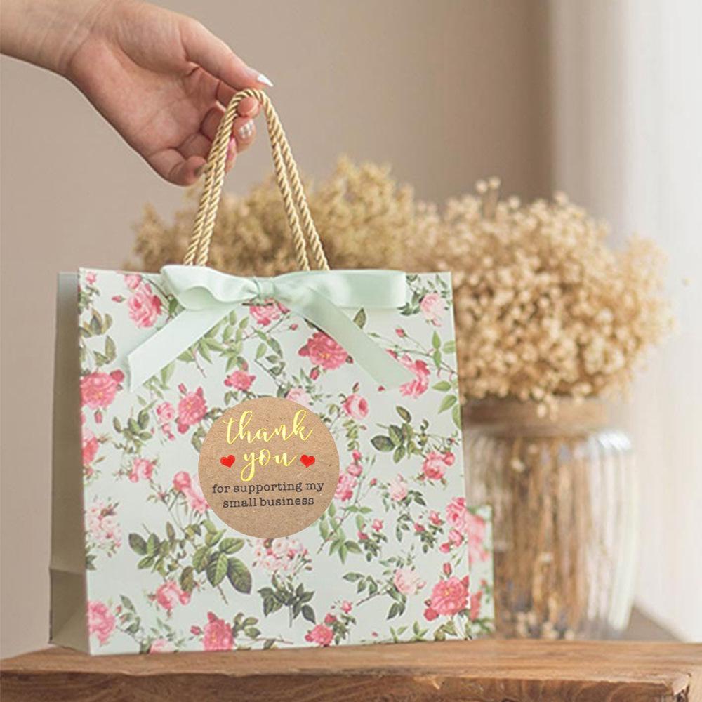 100-500pcs Thank You Sticker Love Scrapbook Sticker Envelope Packaging Stamp Handmade Stationery Label Kraft Paper Stickers