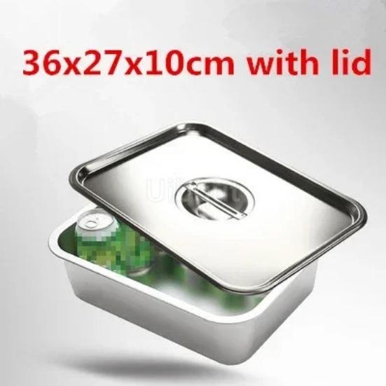 304 Stainless Steel Plate Tray Rectangular Square Oven Tray Baking Pot Dish Deep Japanese Barbecue Bbq Cafeteria Storage Trays