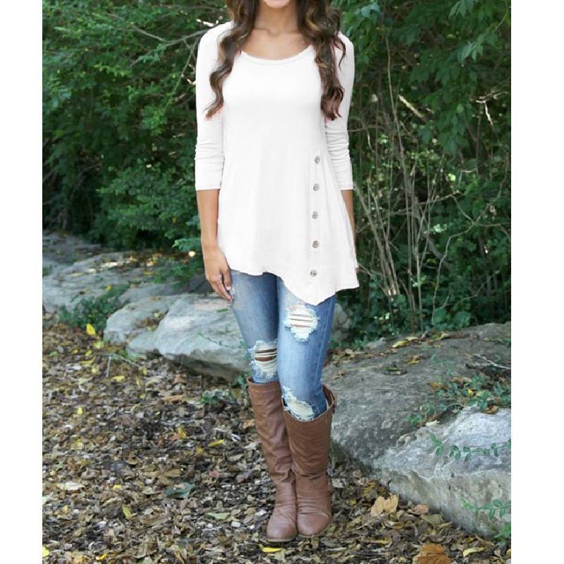 Womens Long Sleeve Casual Shirt With Loose Fit For Daily Wear