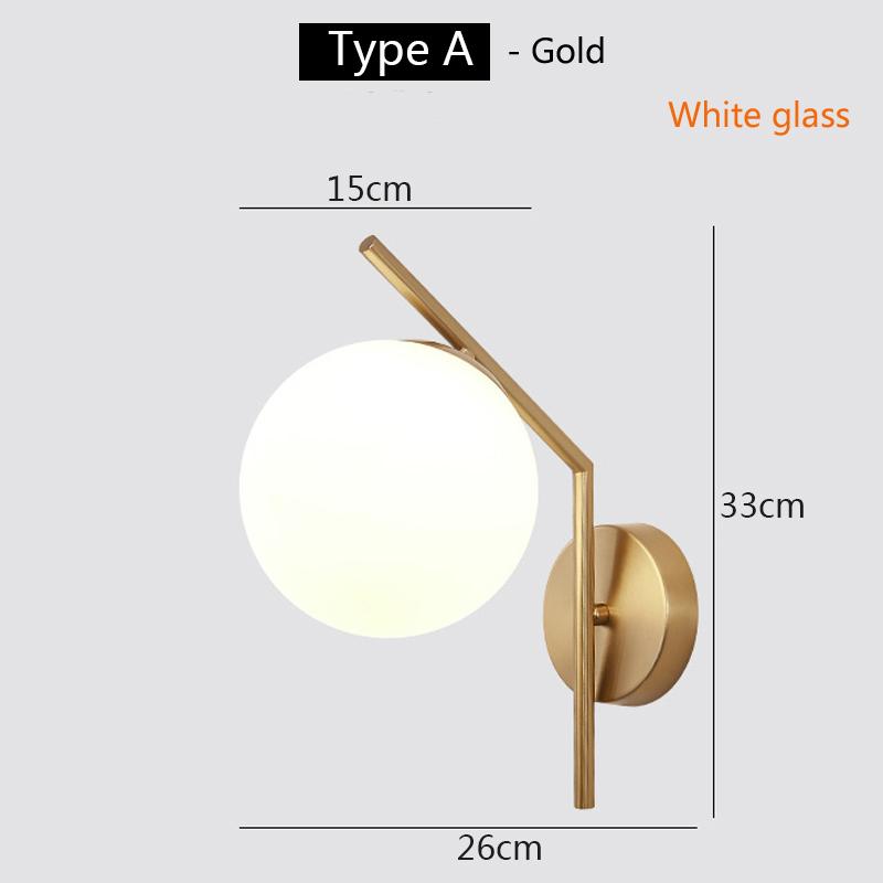 Nordic Glass Wall Lamp Bedroom Bedside Living Room Corridor Light Modern Lighting Fixtures