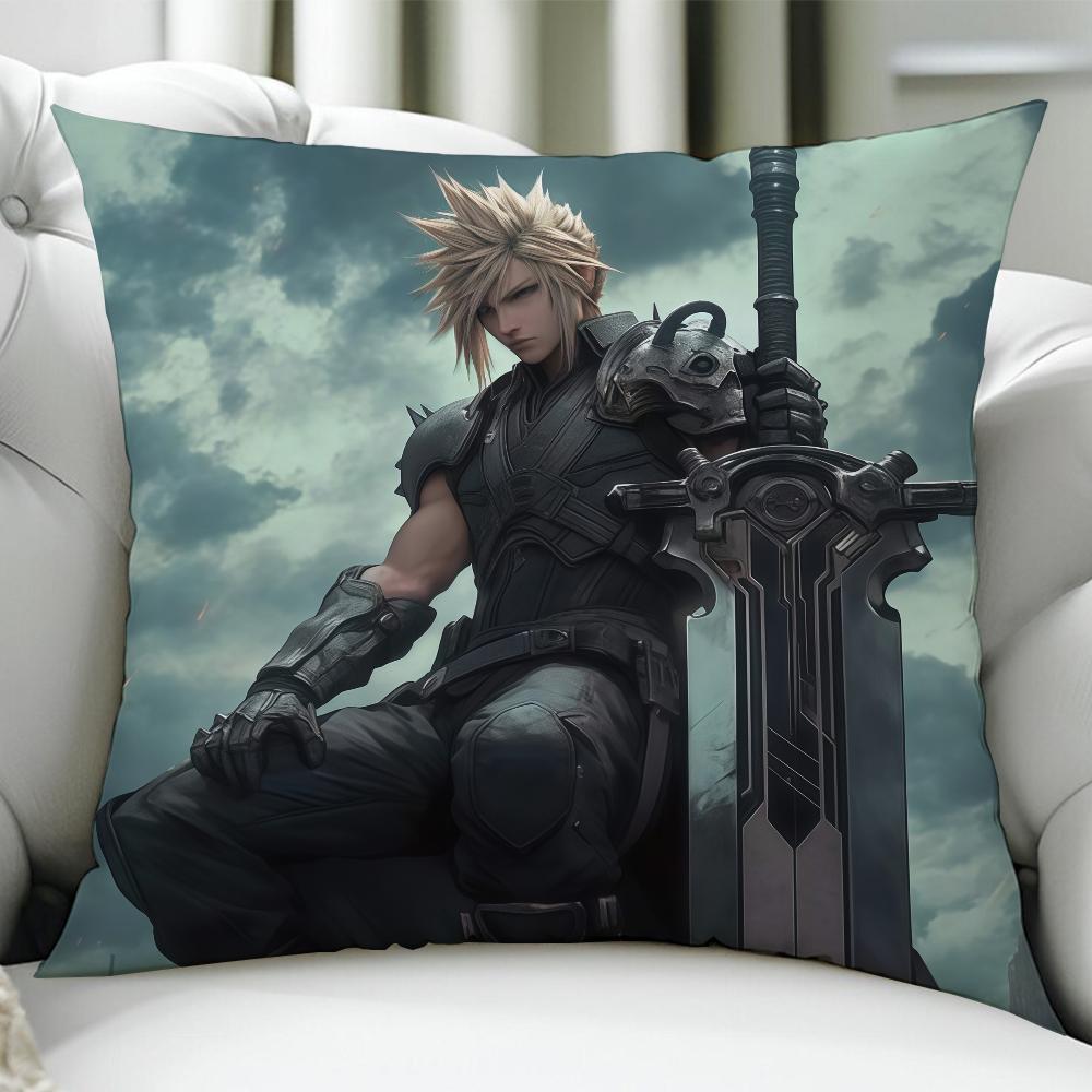 

FFINAL FFANTASY VII RREBIRTH CCloud cushion cover Birthday Anniversary Gifts Double Sided Printed Zipper Cushion Cover 30x30cm